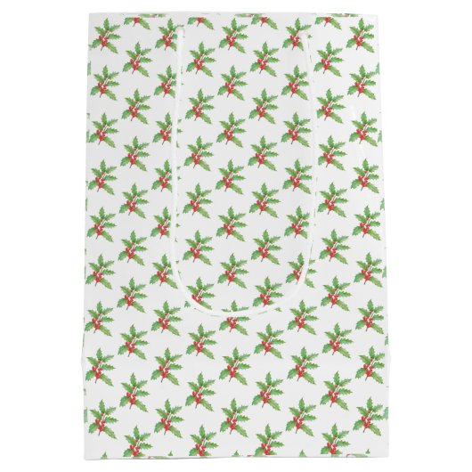 Sac Cadeau Moyen Delicate Holly berries Christmas (Dos)