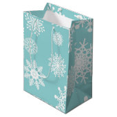 Sac Cadeau Moyen délicieux flocons vert clair (Devant Angle)