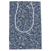 Sac Cadeau Moyen Denim Blue Glitter Birthday (Devant)