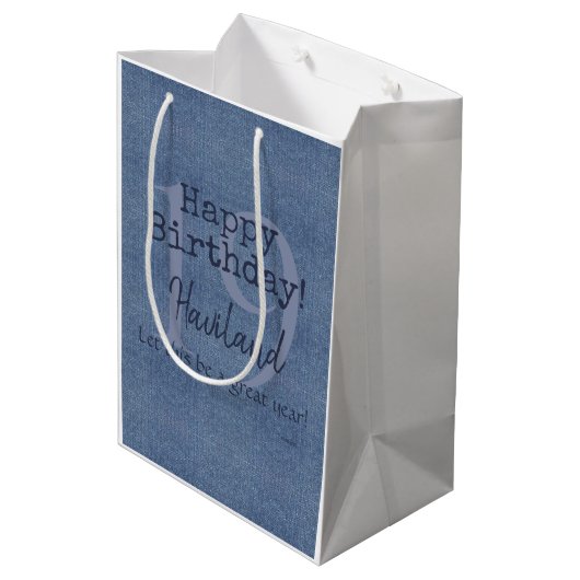 Sac Cadeau Moyen Denim Look personnalisable cadeau HAMbyWG (Dos Angle)