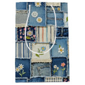 Sac Cadeau Moyen Denim Patchwork (Devant)