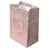 Sac Cadeau Moyen Dentelle blanche élégante florale et conception de (Dos Angle)