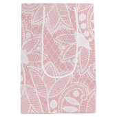 Sac Cadeau Moyen Dentelle florale rose (Dos)