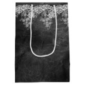 Sac Cadeau Moyen Dentelle Mariage Blanche En Cuir (Dos)