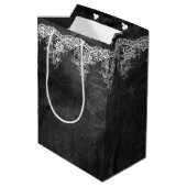 Sac Cadeau Moyen Dentelle Mariage Blanche En Cuir (Dos Angle)