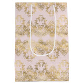 Sac Cadeau Moyen Dentelle rose et or (Dos)