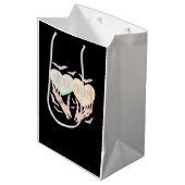 Sac Cadeau Moyen Déplaisant - Squelette Tenue De Main Coeurs Douce  (Devant Angle)