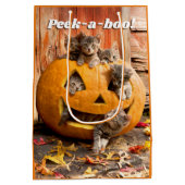Sac Cadeau Moyen Des chatons à Jack-o-Lantern (Dos)