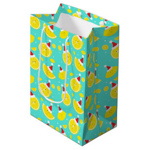 Sac Cadeau Moyen Des citrons joyeux portant des chapeaux de Père N