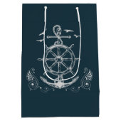 Sac Cadeau Moyen Design à thème nautique avec décor océanique (Dos)