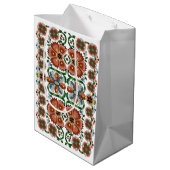 Sac Cadeau Moyen Design d'art folklorique estonien avec fleurs (Dos Angle)