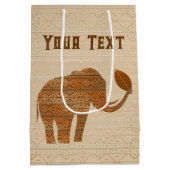 Sac Cadeau Moyen Design d'art tribal des éléphants (Dos)