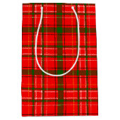 Sac Cadeau Moyen Design de Motif de Noël Tartan rouge (Devant)