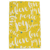 Sac Cadeau Moyen Design de texte blanc de Noël (Devant)