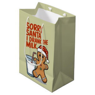 Sac Cadeau Moyen Désolé Père Noël J'Ai bu Le Lait Baby Costume de N