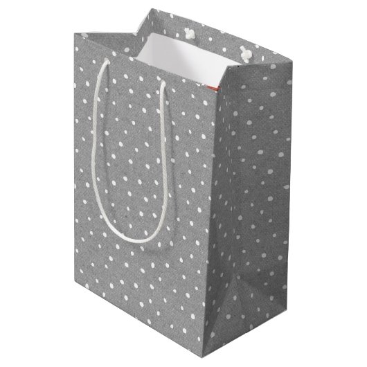 Sac Cadeau Moyen Dessin D'Anniversaire Sur Pois (Dos Angle)