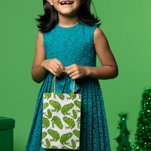 Sac Cadeau Moyen Dessin de grenouille verte