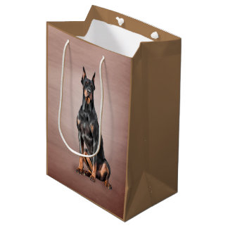 Sac Cadeau Moyen Dessin Doberman