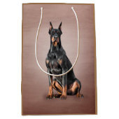 Sac Cadeau Moyen Dessin Doberman (Devant)