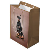 Sac Cadeau Moyen Dessin Doberman (Dos Angle)