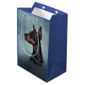 Sac Cadeau Moyen Dessin Doberman (Dos Angle)