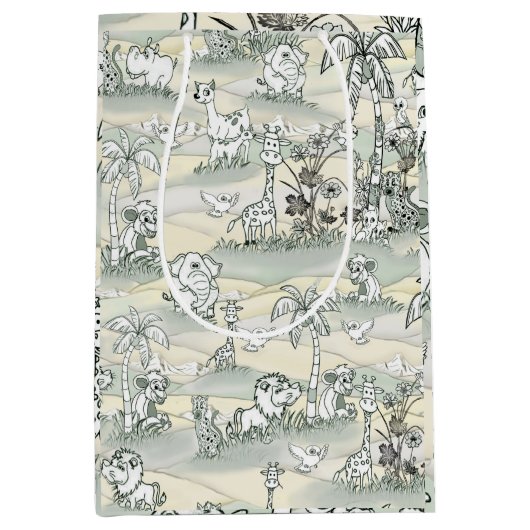 Sac Cadeau Moyen Dessin en ligne (Devant)