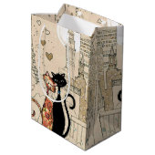 Sac Cadeau Moyen Deux chats amoureux (Dos Angle)