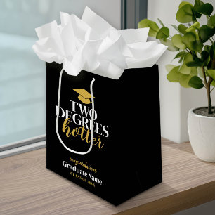 Sac Cadeau Moyen Deux degrés Hotter - Nom - Black Gold Graduation