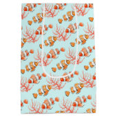 Sac Cadeau Moyen Deux poissons clowns ou un poisson-anémone à l'aqu (Dos)