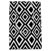 Sac Cadeau Moyen Diamant noir et blanc géométrique (Devant)