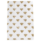 Sac Cadeau Moyen Diamants de Parties scintillant d'or (Dos)