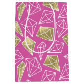 Sac Cadeau Moyen Diamants d'or rose Chic Anniversaire (Devant)