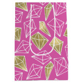 Sac Cadeau Moyen Diamants d'or rose Chic Anniversaire (Dos)