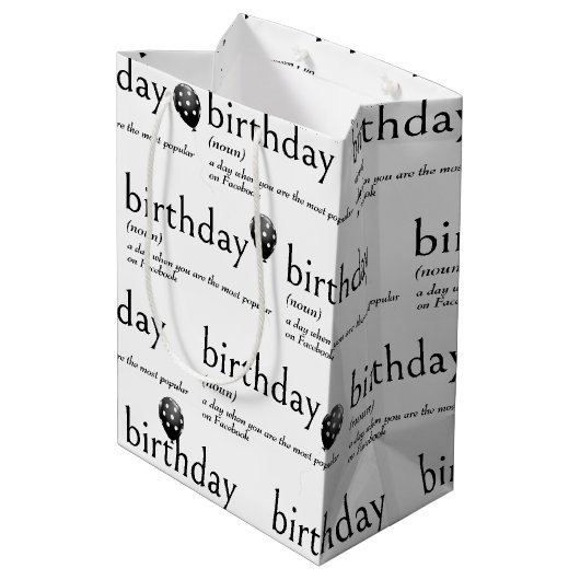 Sac Cadeau Moyen Dictionnaire Signifiant ANNIVERSAIRE (Dos Angle)