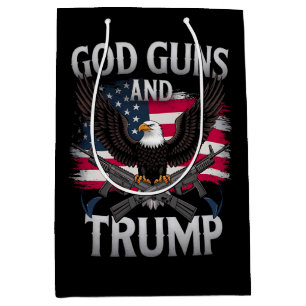 Sac Cadeau Moyen Dieu Armes Et Trump Aigle Drapeau Américain Vintag