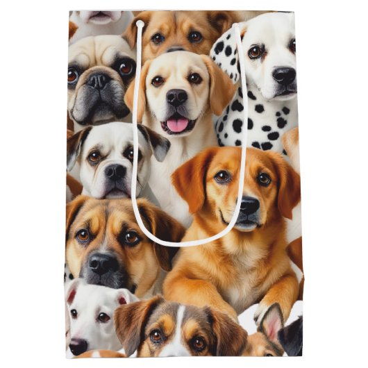 Sac Cadeau Moyen Différentes races de chiens (Dos)