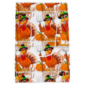 Sac Cadeau Moyen Dinde fermière de Thanksgiving (Dos)