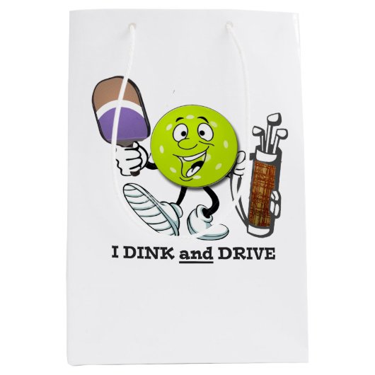 Sac Cadeau Moyen Dink and Drive 2 (pickleball/golf) (Devant)