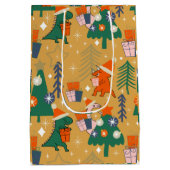 Sac Cadeau Moyen Dinosaur Noël fête Jaune (Dos)
