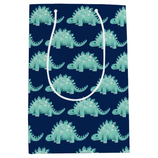 Sac Cadeau Moyen Dinosaur Stegosaurus Anniversaire de enfant (Devant)