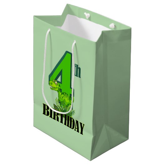 Sac Cadeau Moyen Dinosaure cool 4e (Devant Angle)