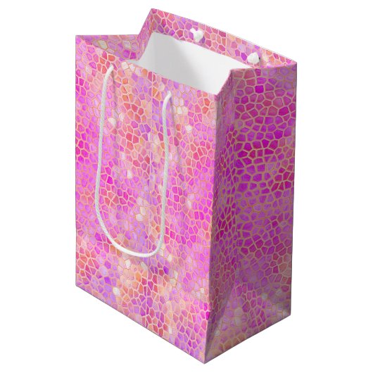 Sac Cadeau Moyen Dinosaure rose caché (Devant Angle)