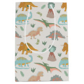 Sac Cadeau Moyen Dinosaurs Kids Hand Drawn Boho Dinosaur Pattern (Devant)