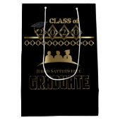 Sac Cadeau Moyen Diplômé - année et nom de do-it-yourself - noir (Dos)