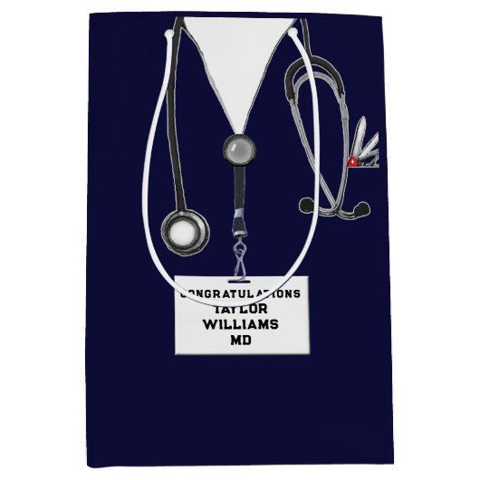 Sac Cadeau Moyen Diplôme de doctorat créatif (Devant)