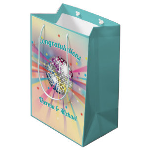 Sac Cadeau Moyen Disco Ball Baby shower Super Pastel Rainbow