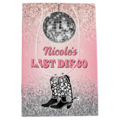 Sac Cadeau Moyen Disco dernière Bachelorette Rétro Thème (Devant)