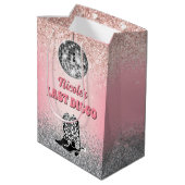 Sac Cadeau Moyen Disco dernière Bachelorette Rétro Thème (Dos Angle)