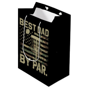 Sac Cadeau Moyen Disque de golf Frisbee Meilleur Papa Par Camo Drap