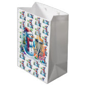 Sac Cadeau Moyen Disque Golf Thématique Noël (Dos Angle)